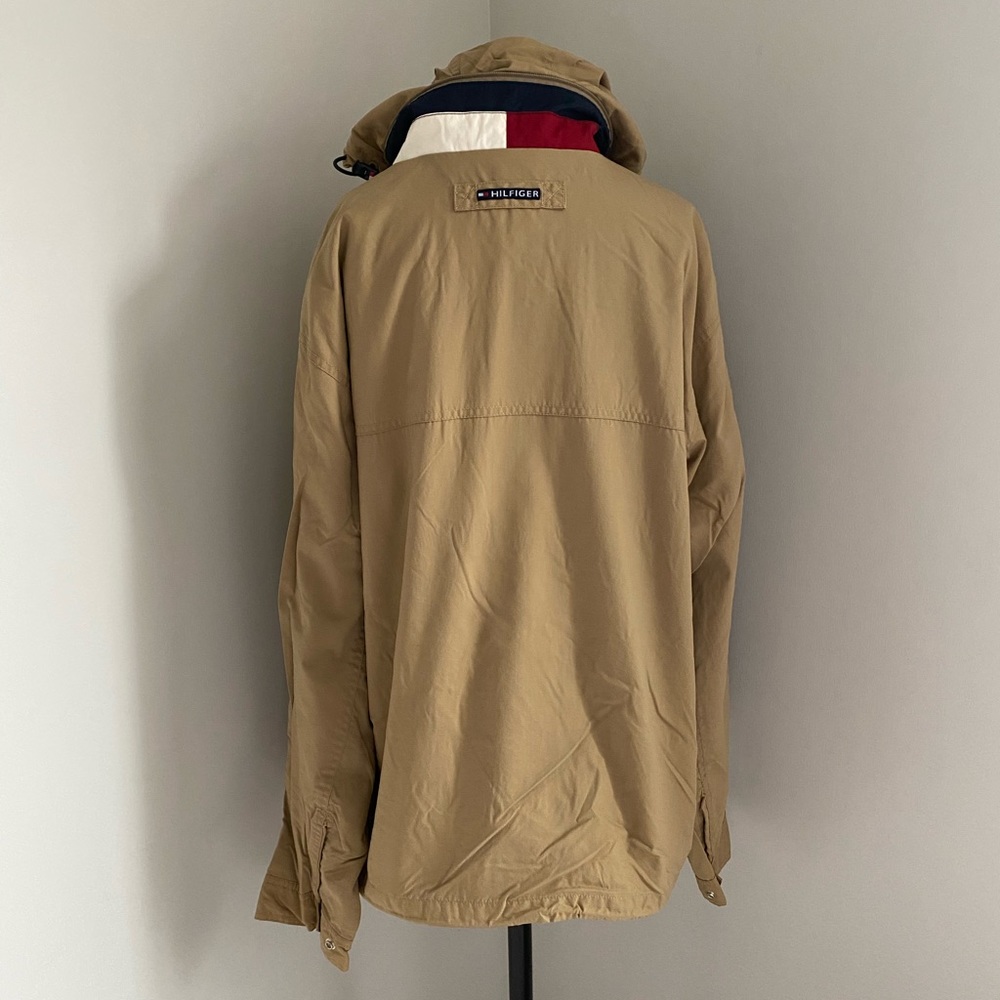 Tommy Hilfiger Vintage Tan Rain Jacket Windbreaker size XL